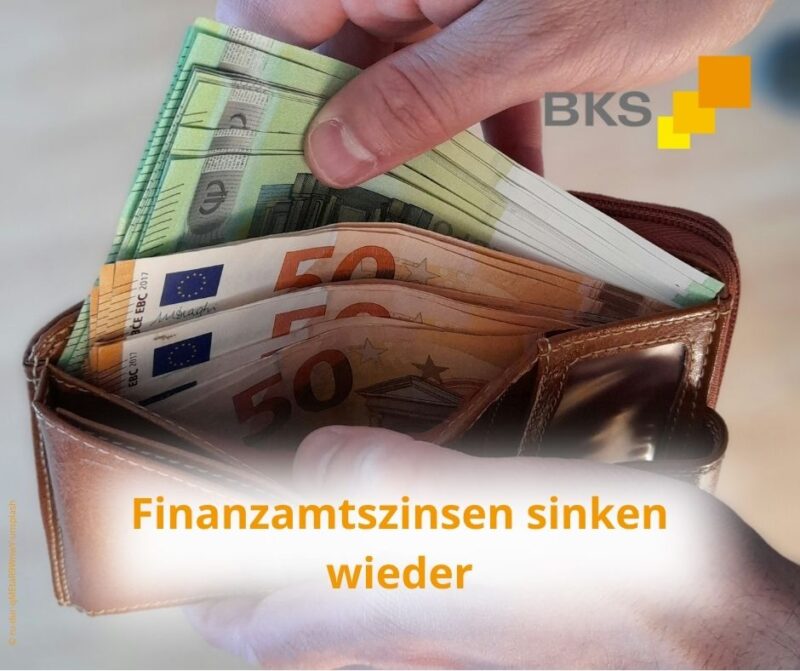 Finanzamtszinsen sinken wieder