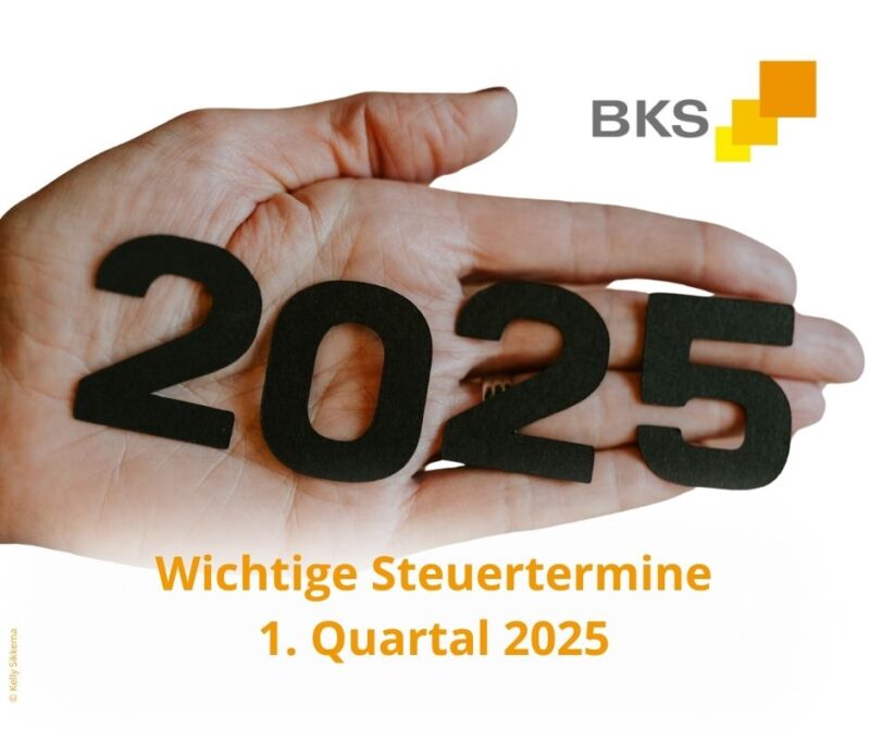 Wichtige Steuertermine 1. Quartal 2025